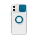 For iPhone 13 Sliding Camera Cover Design TPU Protective Case with Ring Holder(Dark Blue) - 1