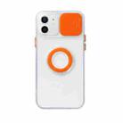 Sliding Camera Cover Design TPU Protective Case with Ring Holder For iPhone 13(Orange) - 1