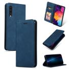 Retro Skin Feel Business Magnetic Horizontal Flip Leather Case for Galaxy A50/A30S/A505/A50S(Navy Blue) - 1