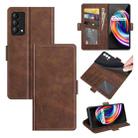 For OPPO Realme Q3 Pro Carnival Dual-side Magnetic Buckle Horizontal Flip Leather Case with Holder & Card Slots & Wallet(Brown) - 1