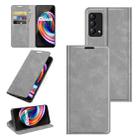 For OPPO Realme Q3 Pro Carnival Retro-skin Business Magnetic Suction Leather Case with Holder & Card Slots & Wallet(Grey) - 1