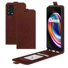 For OPPO Realme Q3 Pro Carnival R64 Texture Single Vertical Flip Leather Protective Case with Card Slots & Photo Frame(Brown) - 1