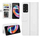 For OPPO Realme Q3 Pro Carnival R64 Texture Single Horizontal Flip Protective Case with Holder & Card Slots & Wallet& Photo Frame(White) - 1