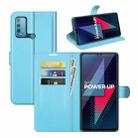 For wiko Power U30 Litchi Texture Horizontal Flip Protective Case with Holder & Card Slots & Wallet(Blue) - 1