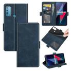 For wiko Power U30 Dual-side Magnetic Buckle Horizontal Flip Leather Case with Holder & Card Slots & Wallet(Dark Blue) - 1