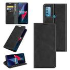 For wiko Power U30 Retro-skin Business Magnetic Suction Leather Case with Holder & Card Slots & Wallet(Black) - 1