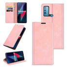 For wiko Power U30 Retro-skin Business Magnetic Suction Leather Case with Holder & Card Slots & Wallet(Pink) - 1