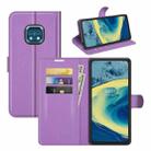 For Nokia XR20 Litchi Texture Horizontal Flip Protective Case with Holder & Card Slots & Wallet(Purple) - 1