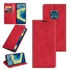 For Nokia XR20 Retro-skin Business Magnetic Suction Leather Case with Holder & Card Slots & Wallet(Red) - 1