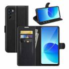 For OPPO Reno6 Z Litchi Texture Horizontal Flip Protective Case with Holder & Card Slots & Wallet(Black) - 1