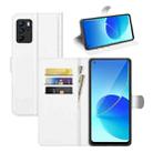For OPPO Reno6 Z Litchi Texture Horizontal Flip Protective Case with Holder & Card Slots & Wallet(White) - 1