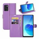 For OPPO Reno6 Z Litchi Texture Horizontal Flip Protective Case with Holder & Card Slots & Wallet(Purple) - 1