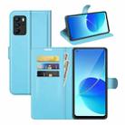 For OPPO Reno6 Z Litchi Texture Horizontal Flip Protective Case with Holder & Card Slots & Wallet(Blue) - 1