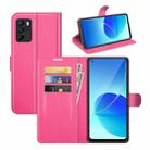For OPPO Reno6 Z Litchi Texture Horizontal Flip Protective Case with Holder & Card Slots & Wallet(Rose red) - 1