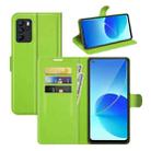 For OPPO Reno6 Z Litchi Texture Horizontal Flip Protective Case with Holder & Card Slots & Wallet(Green) - 1