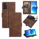 For OPPO Reno6 Z Dual-side Magnetic Buckle Horizontal Flip Leather Case with Holder & Card Slots & Wallet(Brown) - 1