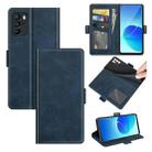 For OPPO Reno6 Z Dual-side Magnetic Buckle Horizontal Flip Leather Case with Holder & Card Slots & Wallet(Dark Blue) - 1