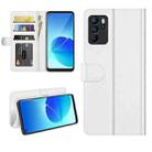 For OPPO Reno6 Z R64 Texture Single Horizontal Flip Protective Case with Holder & Card Slots & Wallet& Photo Frame(White) - 1