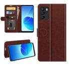 For OPPO Reno6 Z R64 Texture Single Horizontal Flip Protective Case with Holder & Card Slots & Wallet& Photo Frame(Brown) - 1