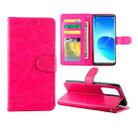 For OPPO Reno6 Pro+(5G) Crazy Horse Texture Leather Horizontal Flip Protective Case with Holder & Card Slots & Wallet & Photo Frame(Magenta) - 1