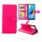 For OPPO F19/A74(4G) Crazy Horse Texture Leather Horizontal Flip Protective Case with Holder & Card Slots & Wallet & Photo Frame(Magenta) - 1