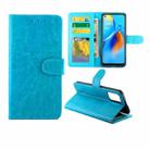 For OPPO F19/A74(4G) Crazy Horse Texture Leather Horizontal Flip Protective Case with Holder & Card Slots & Wallet & Photo Frame(baby Blue) - 1