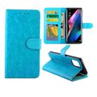 For OPPO Find X3/Find X3 Pro Crazy Horse Texture Leather Horizontal Flip Protective Case with Holder & Card Slots & Wallet & Photo Frame(baby Blue) - 1