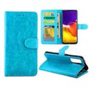 For Samsung Galaxy Quantum 2 Crazy Horse Texture Leather Horizontal Flip Protective Case with Holder & Card Slots & Wallet & Photo Frame(baby Blue) - 1