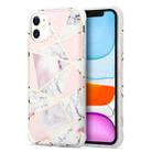 For iPhone 13 Pro Max  Electroplating Matching Marble IMD Four-Corner TPU Shockproof Case(White) - 1