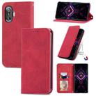 For Xiaomi Redmi K40 Gaming Retro Skin Feel Business Magnetic Horizontal Flip Leather Case with Holder & Card Slots & Wallet & Photo Frame(Red) - 1