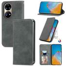 For Huawei P50 Pro Retro Skin Feel Business Magnetic Horizontal Flip Leather Case with Holder & Card Slots & Wallet & Photo Frame(Gray) - 1