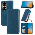 For Huawei P50 Retro Skin Feel Business Magnetic Horizontal Flip Leather Case with Holder & Card Slots & Wallet & Photo Frame(Blue) - 1