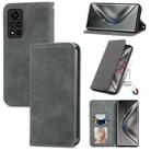 For Honor V40 5G Retro Skin Feel Business Magnetic Horizontal Flip Leather Case with Holder & Card Slots & Wallet & Photo Frame(Gray) - 1