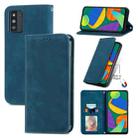 For Samsung Galaxy F52 Retro Skin Feel Business Magnetic Horizontal Flip Leather Case with Holder & Card Slots & Wallet & Photo Frame(Blue) - 1