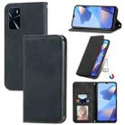 For OPPO A16 Retro Skin Feel Magnetic Horizontal Flip Leather Phone Case(Black) - 1