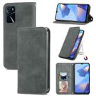 For OPPO A16 / A16e Retro Skin Feel Magnetic Horizontal Flip Leather Phone Case(Gray) - 1