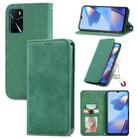 For OPPO A16 Retro Skin Feel Magnetic Horizontal Flip Leather Phone Case(Green) - 1