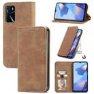 For OPPO A16 Retro Skin Feel Magnetic Horizontal Flip Leather Phone Case(Brwon) - 1