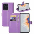 For Xiaomi Mix 4 Litchi Texture Horizontal Flip Protective Case with Holder & Card Slots & Wallet(Purple) - 1