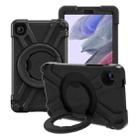 For Galaxy Tab A7 Lite T220/T225 PC + Silicone Shockproof Combination Case with 360 Degree Rotating Holder & Handle(Black+Black) - 1