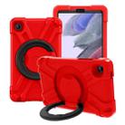 For Galaxy Tab A7 Lite T220/T225 PC + Silicone Shockproof Combination Case with 360 Degree Rotating Holder & Handle(Red+Black) - 1