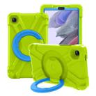 For Galaxy Tab A7 Lite T220/T225 PC + Silicone Shockproof Combination Case with 360 Degree Rotating Holder & Handle(Grass Green+Blue) - 1