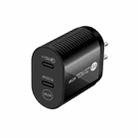 40W Dual Port PD / Type-C Fast Charger for iPhone / iPad Series, US Plug(Black) - 1