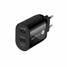 40W Dual Port PD / Type-C Fast Charger for iPhone / iPad Series, EU Plug(Black) - 1