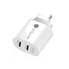 40W Dual Port PD / Type-C Fast Charger for iPhone / iPad Series, UK Plug(White) - 1