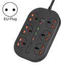 T21 PD3.0 + QC3.0 Multi Hole Row Plug 3000W High Power Socket, EU Plug(Black) - 1