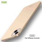 For iPhone 13 mini  MOFI Frosted PC Ultra-thin Hard Case(Gold) - 1