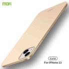 For iPhone 13 MOFI Frosted PC Ultra-thin Hard Case(Gold) - 1