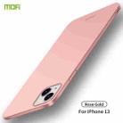 For iPhone 13 MOFI Frosted PC Ultra-thin Hard Case(Rose Gold) - 1