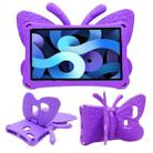 For Galaxy Tab A 8.0 2019 T290 / T295 Butterfly Bracket Style EVA Children Falling Proof Cover Protective Case(Purple) - 1